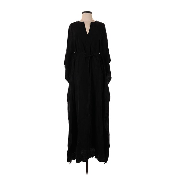 ocean + main - Size: S/M - Classic Belted Cupro Caftan in Black - Picture 1 of 2